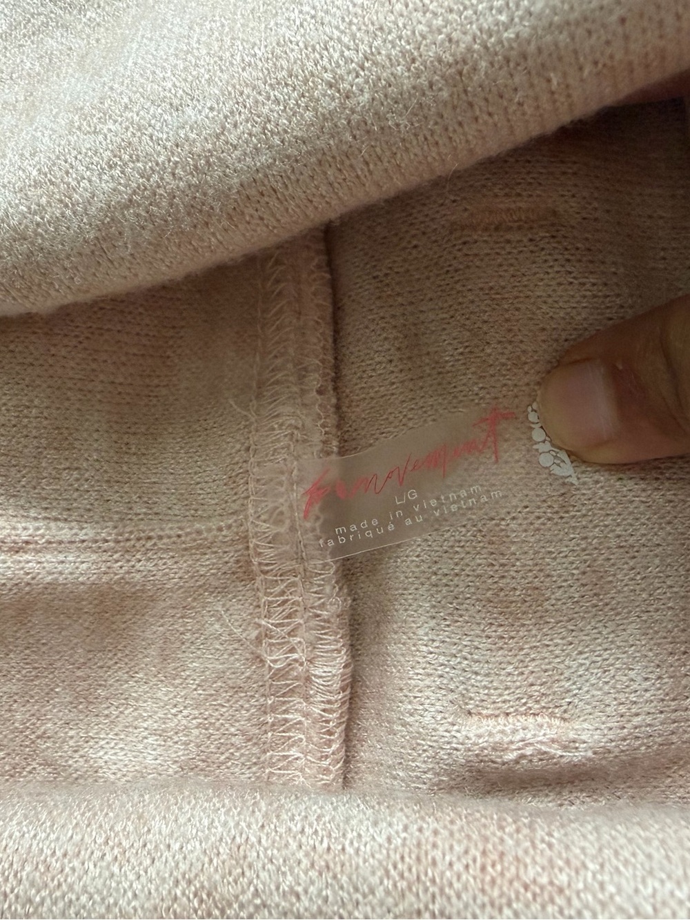 Free People Movement Ride It Out Layer pale Pink Sz L NWT - Picture 5 of 9